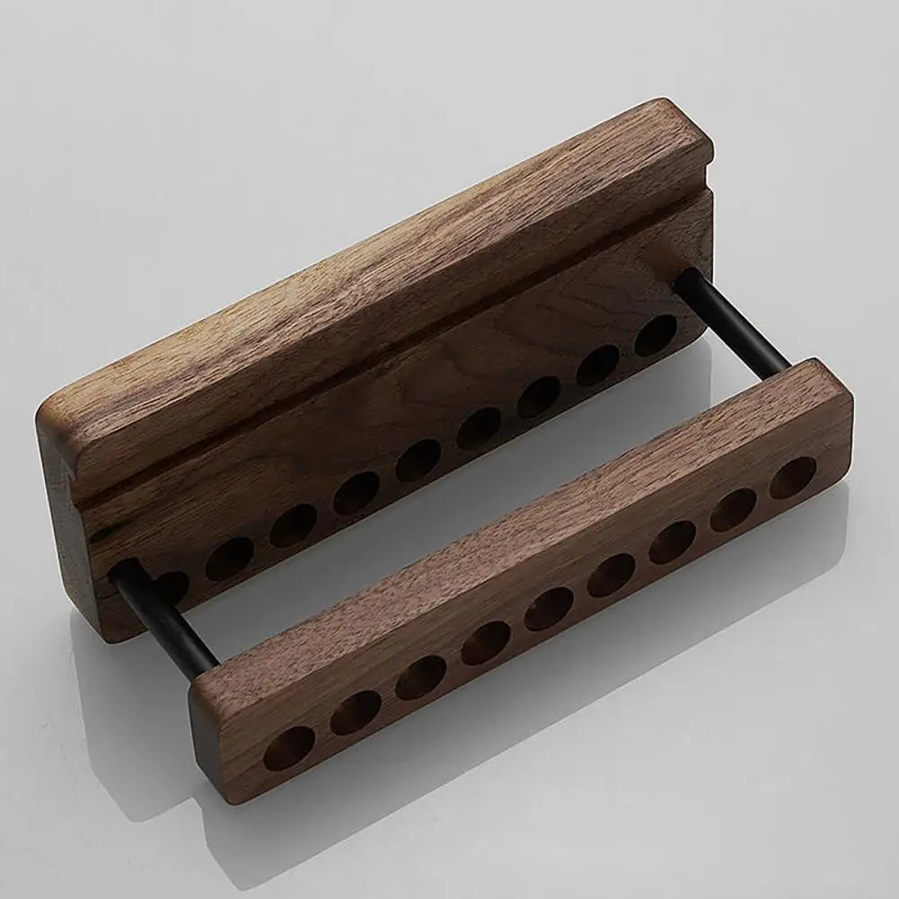 Wooden Crochet Hook Holder – 9-Hole Tabletop Organizer Craft Tool Organizer PRIMED