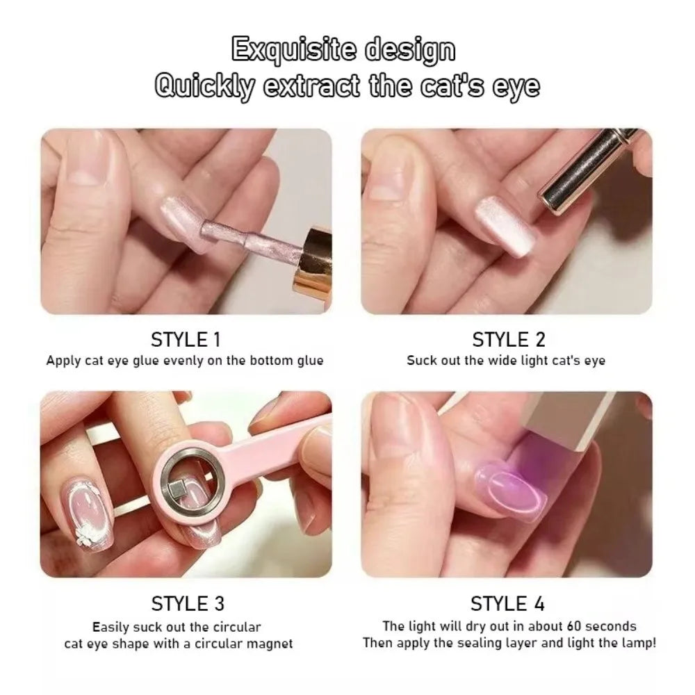 Hollow Cat Eye Magnet Nail Tool – Halo Ring DIY Manicure Nail Art Magnet PRIMED