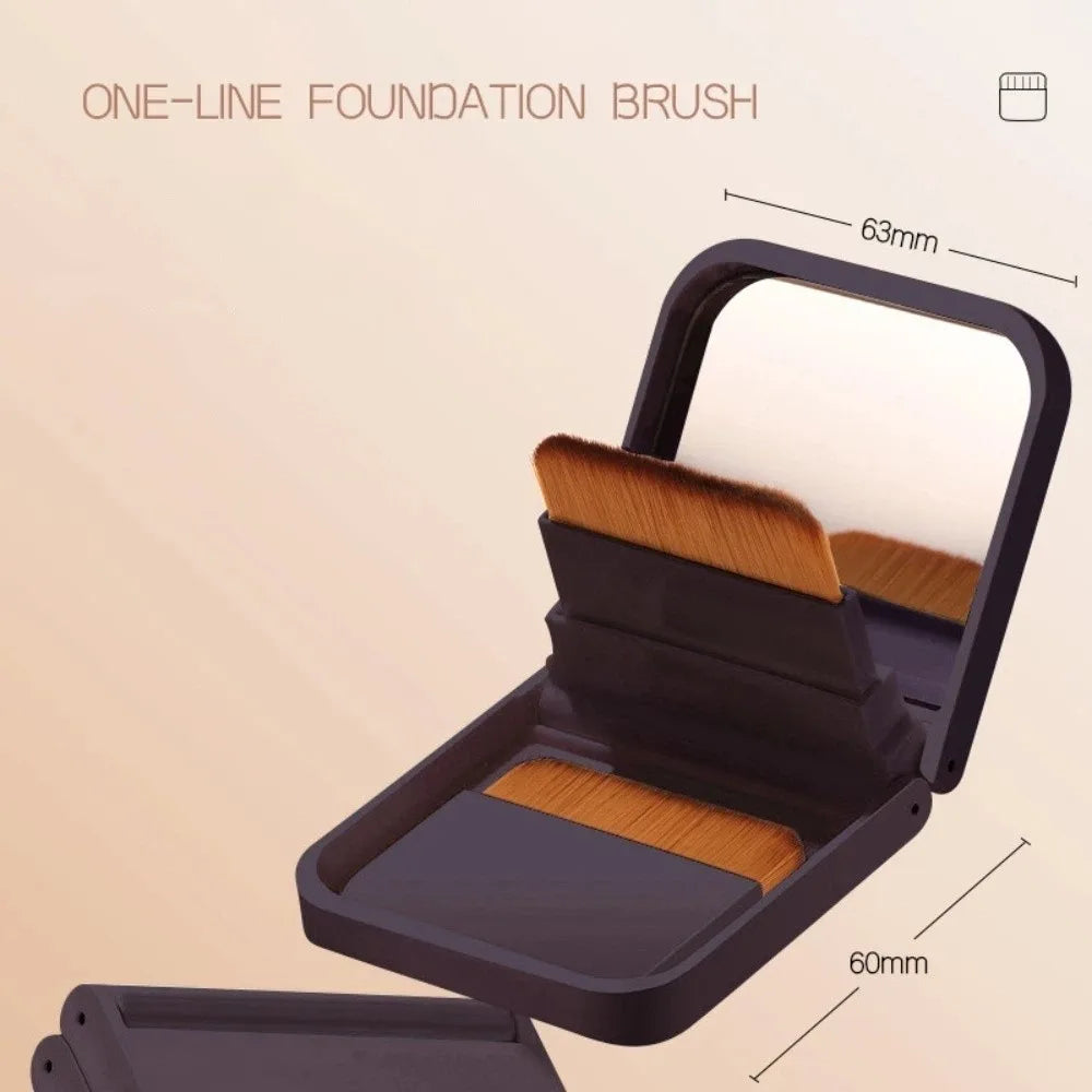 Foldable Compact Foundation Brush with Mirror – Ultra-Thin