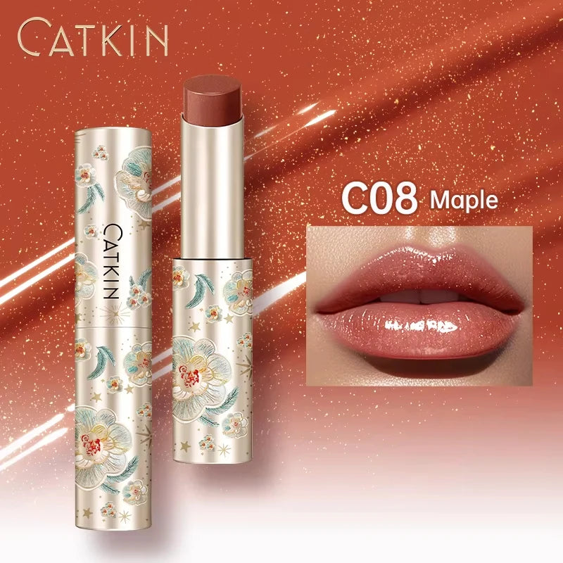 CATKIN Glossy Lip Balm – 12H Hydrating Tinted Lipstick Glossy Lip Balm PRIMED C08