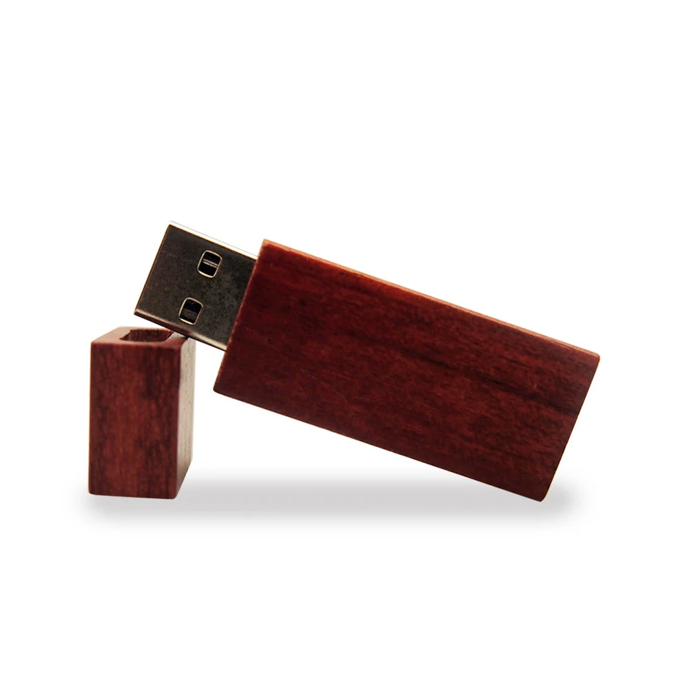 Wooden USB Flash Drive 8GB | Custom Logo Bamboo Walnut Gift Wooden USB Flash Drive PRIMED 64 GB Rose red wood