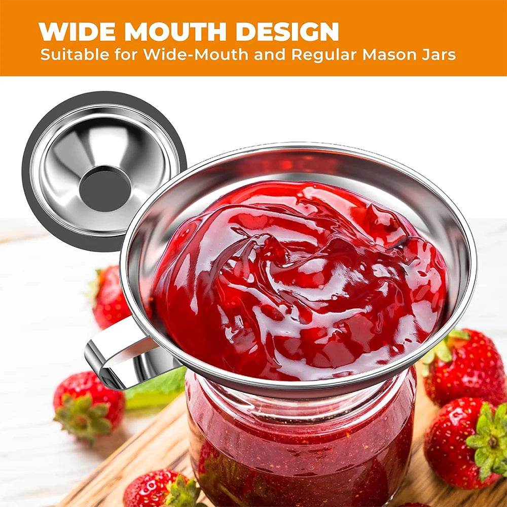 Stainless Steel Wide Mouth Canning Funnel for Mason Jars