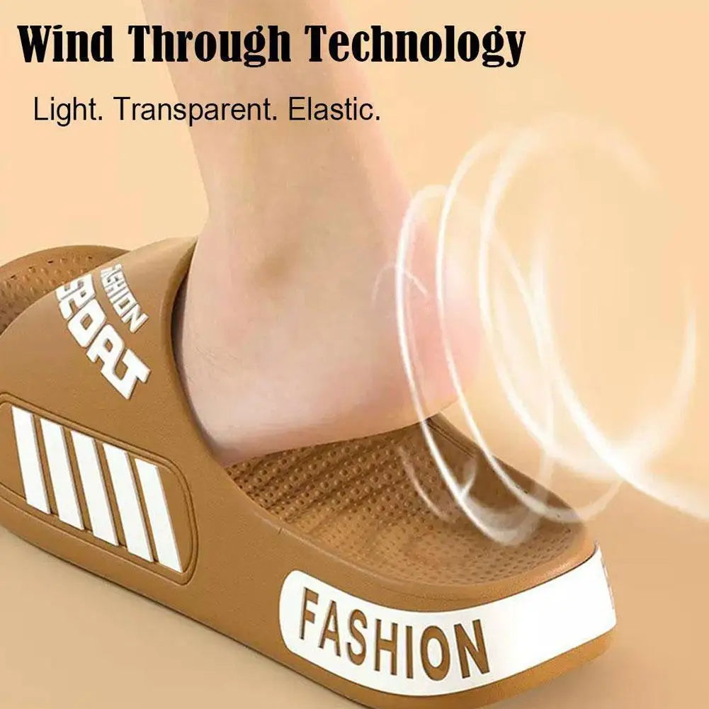 Men's Wide Fit EVA Slide Sandals – Anti-Slip Beach Slippers
