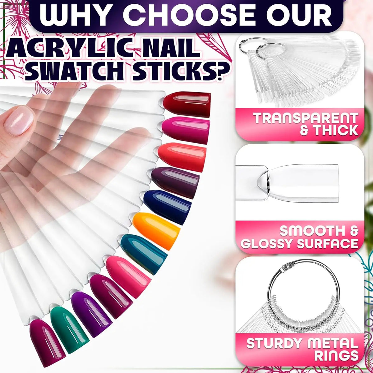Clear Nail Practice Tips 50–150 Pcs | Nail Art Display Sticks