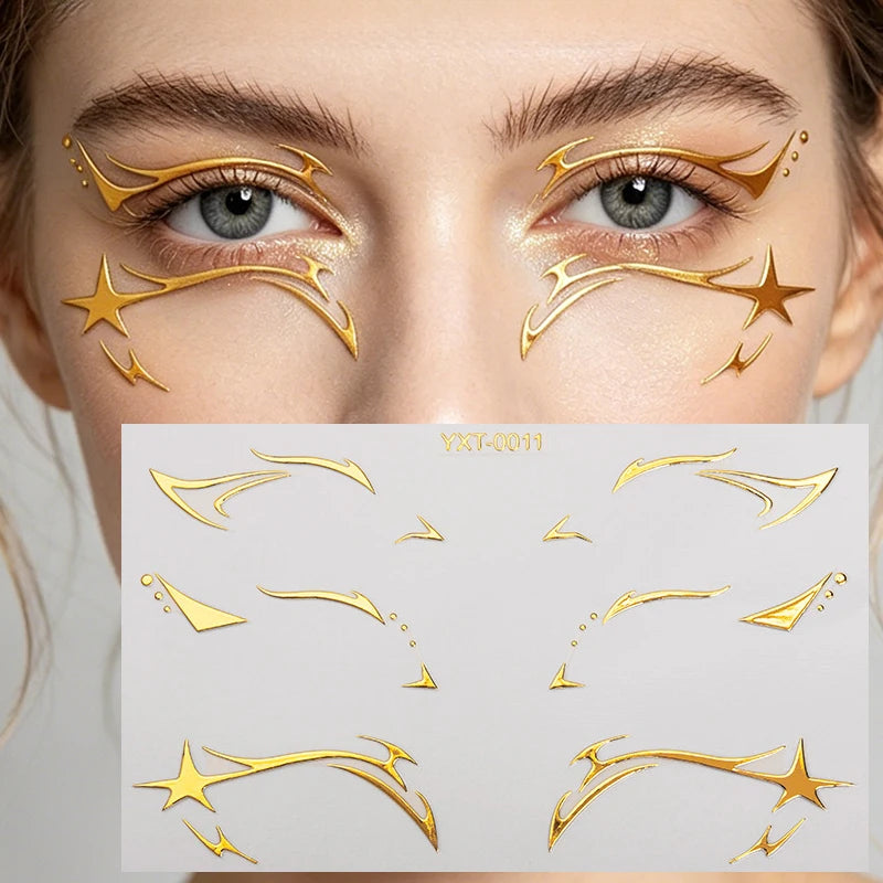 Holographic Laser Eyeliner Stickers – Waterproof Face Art Decals