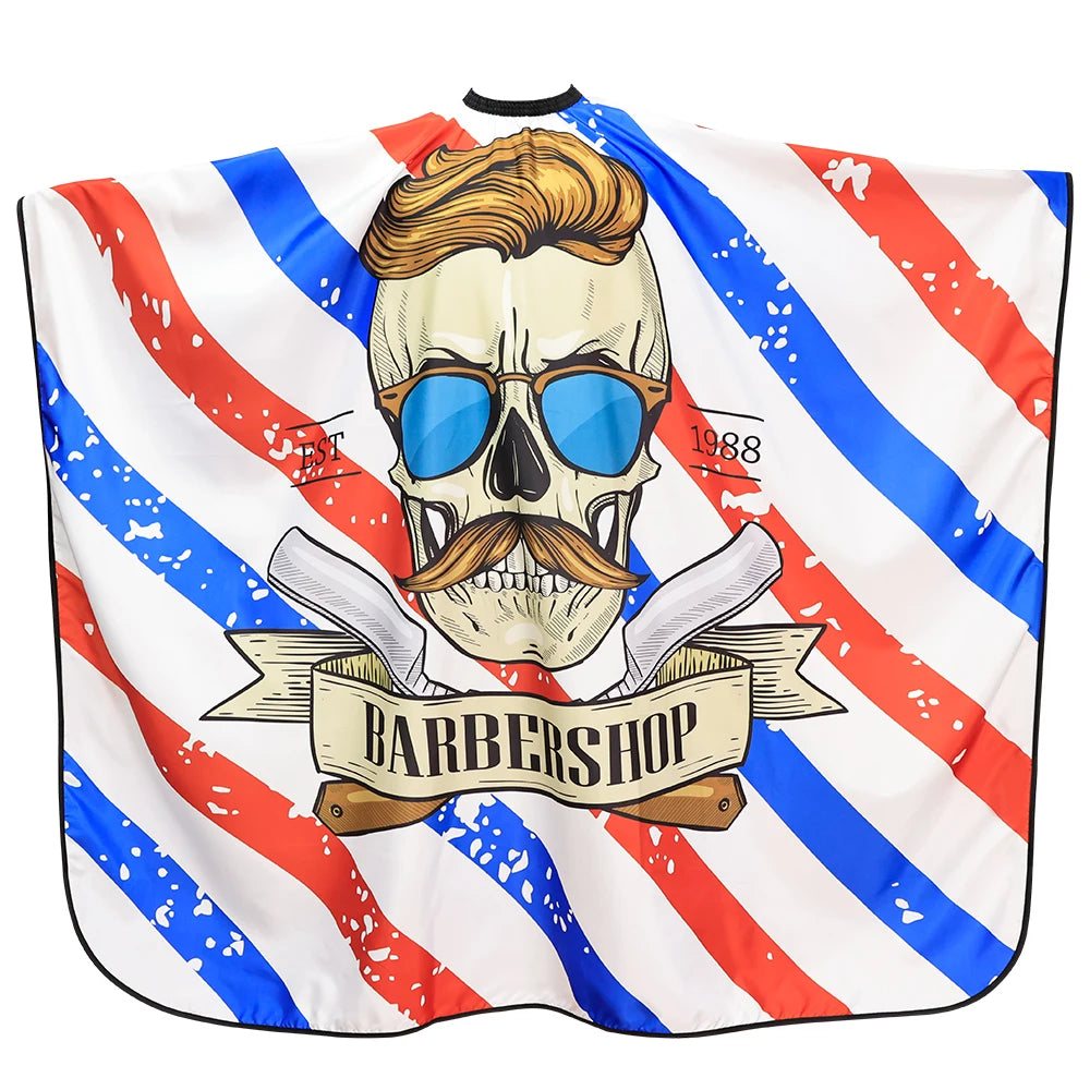 Waterproof Anti-Static Barber Cape – Black Salon Haircut Gown