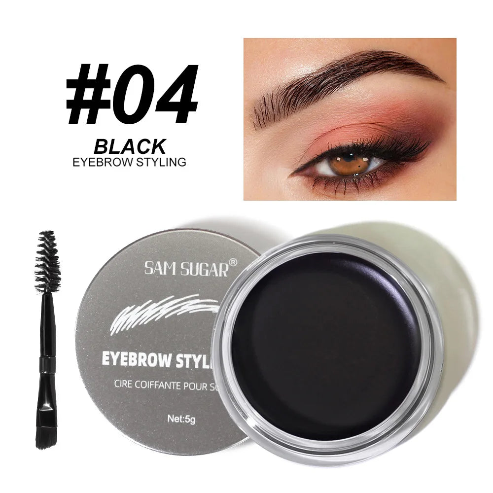 SAM SUGAR Waterproof Eyebrow Gel – Long-Lasting Brow Wax Eyebrow Styling Gel PRIMED 04 BLACK