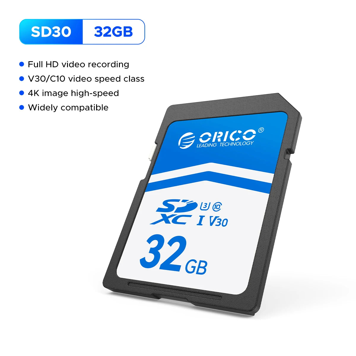 ORICO SD30 SDXC Memory Card U3 V30 4K | Up to 90MB/s SD Memory Card PRIMED 32GB China Mainland