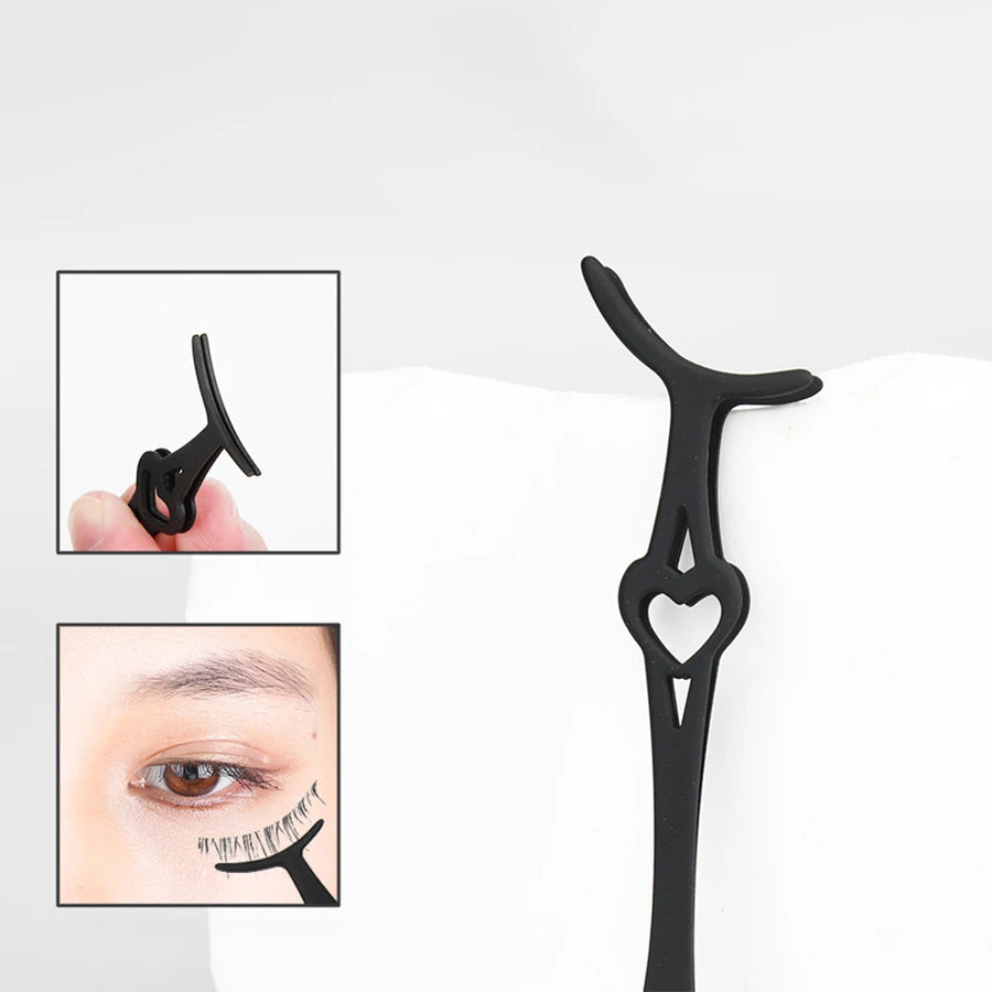 3-Piece Fake Eyelash Clip Comb & Tweezers Tool Set Eyelash Applicator Set PRIMED