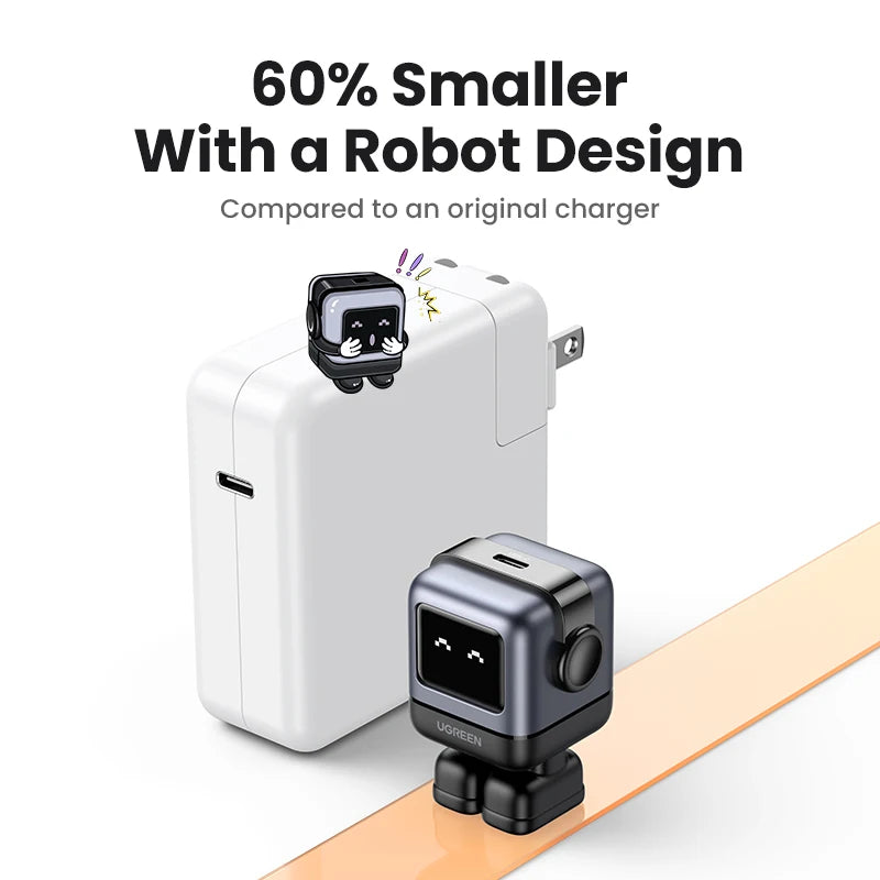 UGREEN 30W GaN USB-C Fast Charger PD3.0 PPS – Robot Design GaN USB-C Charger PRIMED