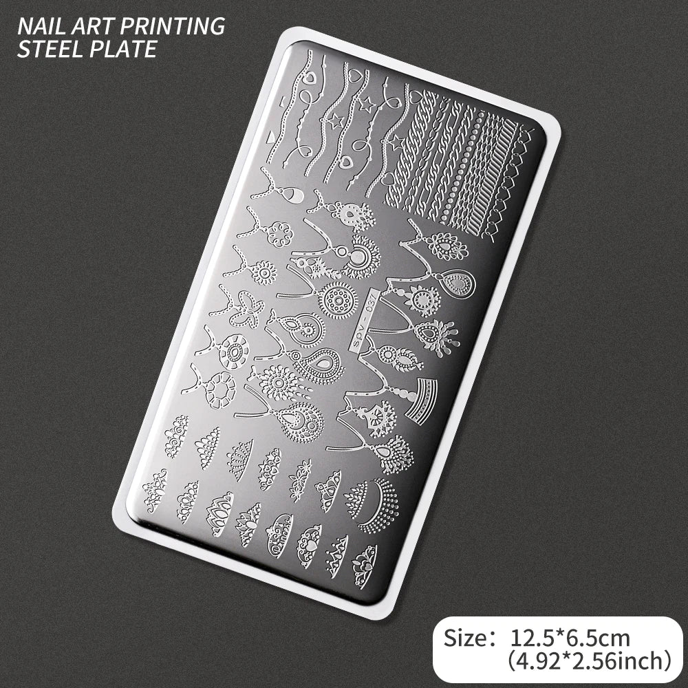 Nail Art Stamping Plate – Waves, Florals & Animal Designs