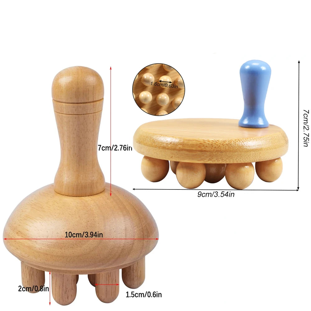 Wooden Mushroom Massager – Gua Sha Body Massage Tool