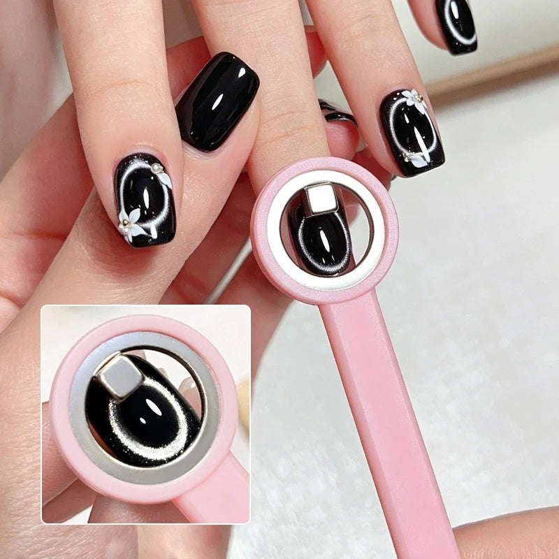 Cat Eye Nail Magnet Ring Tool with Handle – DIY Nail Art Nail Art Magnet Tool PRIMED
