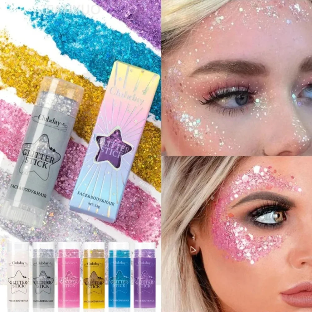 Glitter Gel Stick – Sequin Shimmer Eyeshadow & Body Highlighter Glitter Shimmer Stick PRIMED