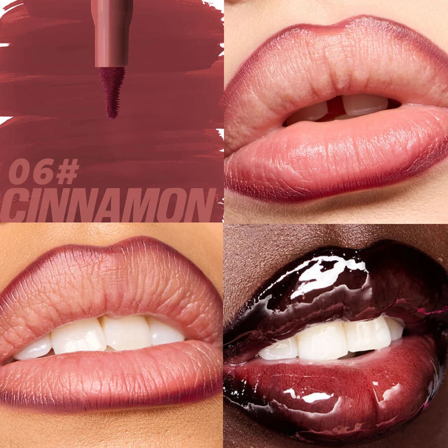 Waterproof Velvet Matte Lip Liner Pencil – Nude & Cherry Red