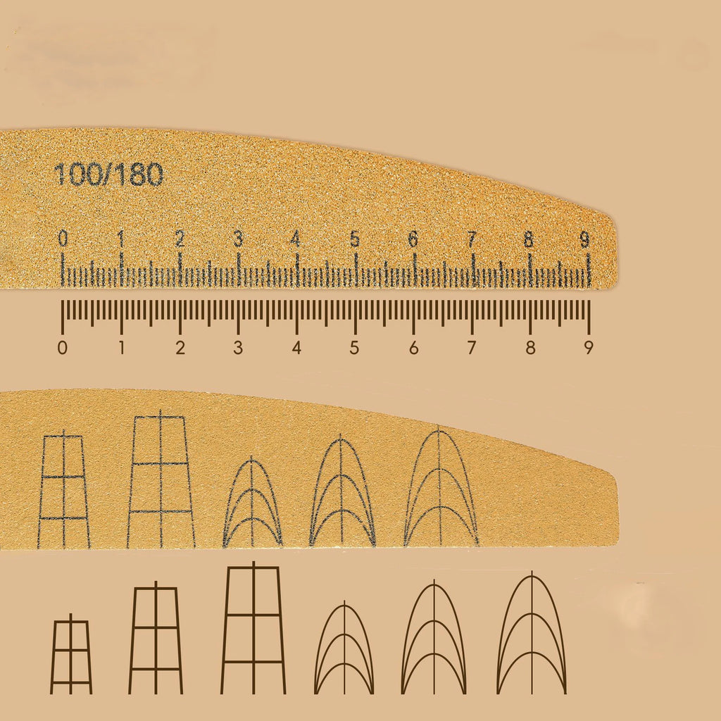 10-Pack Double-Sided Washable Ruler Nail Files | Multi-Grit