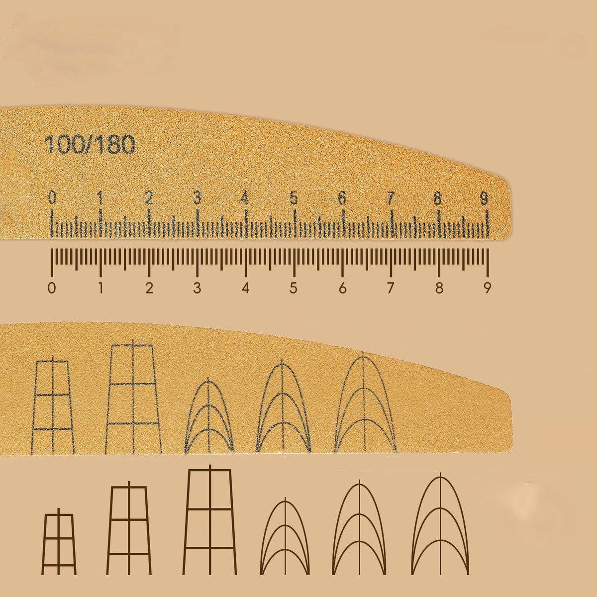 10-Pack Double-Sided Washable Ruler Nail Files | Multi-Grit