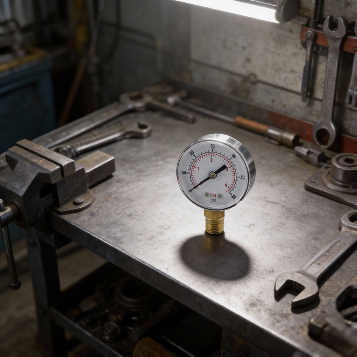 TS-Y504 Analog Pressure Gauge 0–60 PSI 1/4" BSPT Radial Mount