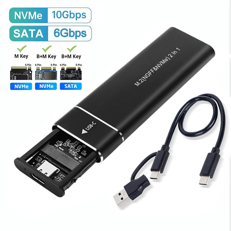 5-in-1 USB-C Hub M.2 NVMe SATA SSD Enclosure + SD/TF Reader SSD Enclosure Hub PRIMED Only SSD Case China Mainland
