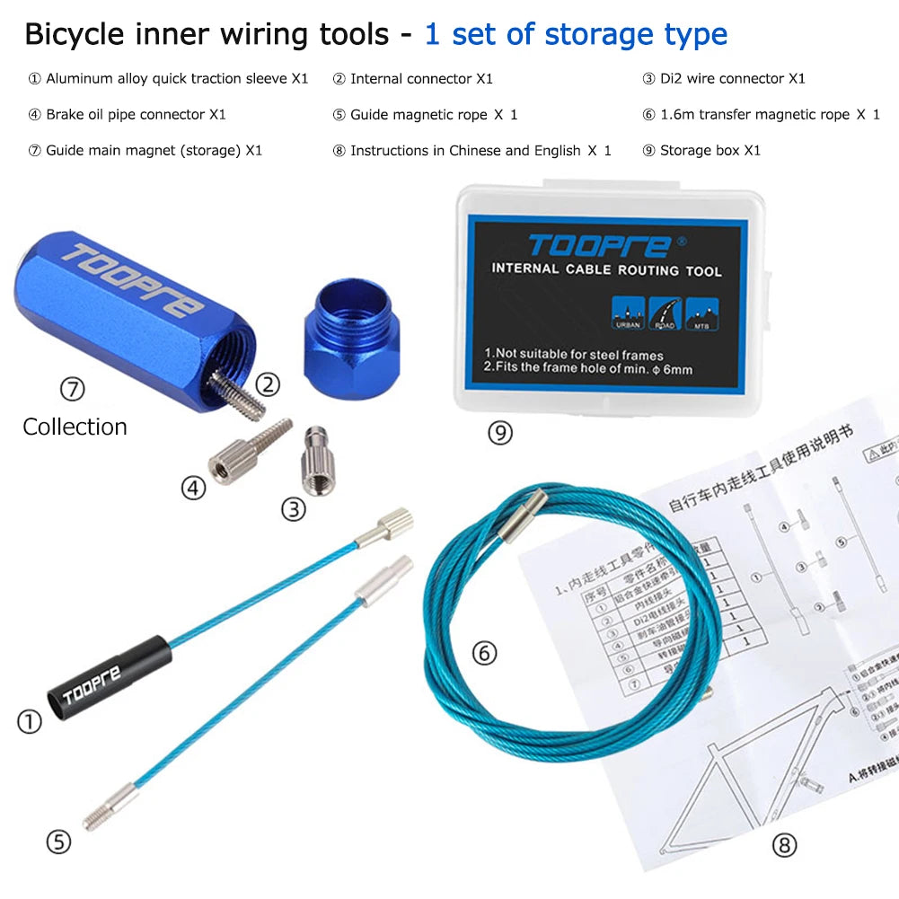 TOOPRE Bicycle Internal Cable Routing Tool | Bike Repair Kit Bike Cable Routing Tool PRIMED