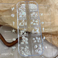 12-Grid Ocean Nail Charms Set – Starfish, Shell & Pearl Art Nail Art Charms PRIMED A1