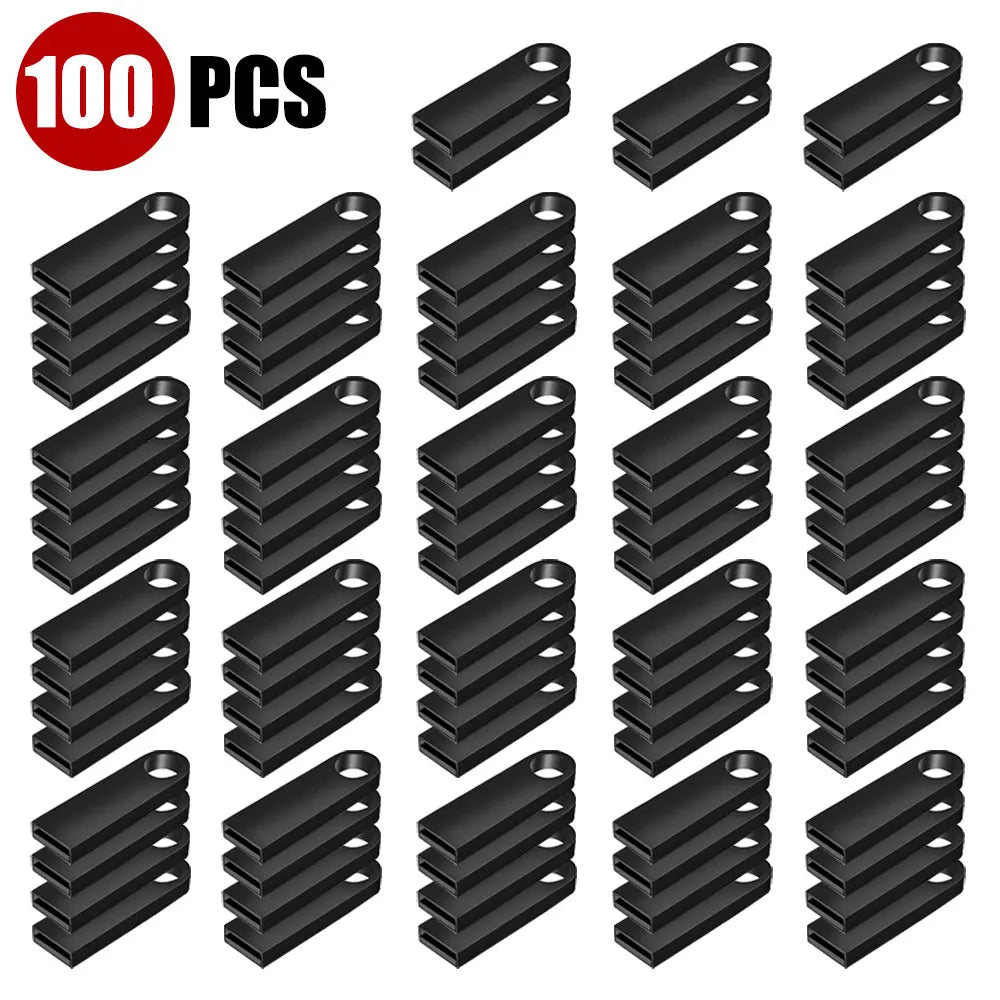 100-Pack Metal USB 2.0 Flash Drives | Free Custom Logo | Bulk USB Flash Drive PRIMED 4GB x 100pcs black China Mainland