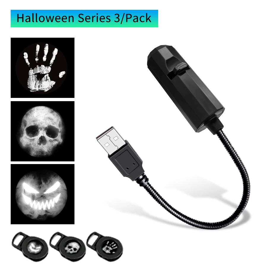 USB LED Projector Night Light – Holiday Moon Lamp Room Decor LED Projector Night Light PRIMED 3 Films Halloween