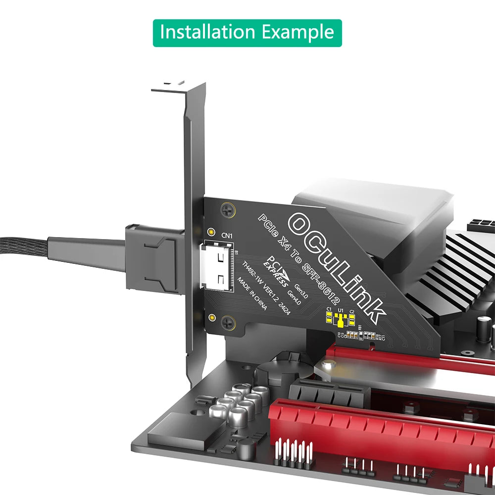 TISHRIC PCIe 4.0 to Oculink SFF-8611/8612 U.2 Adapter Card PCIe Expansion Adapter PRIMED