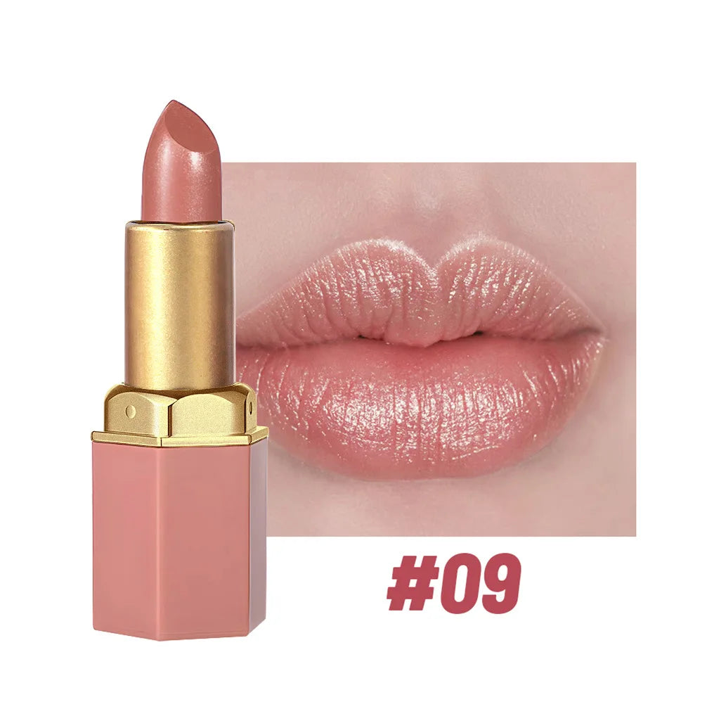 SAM SUGAR Gold Bar Lipstick – 6 Colors Pearlescent Glitter