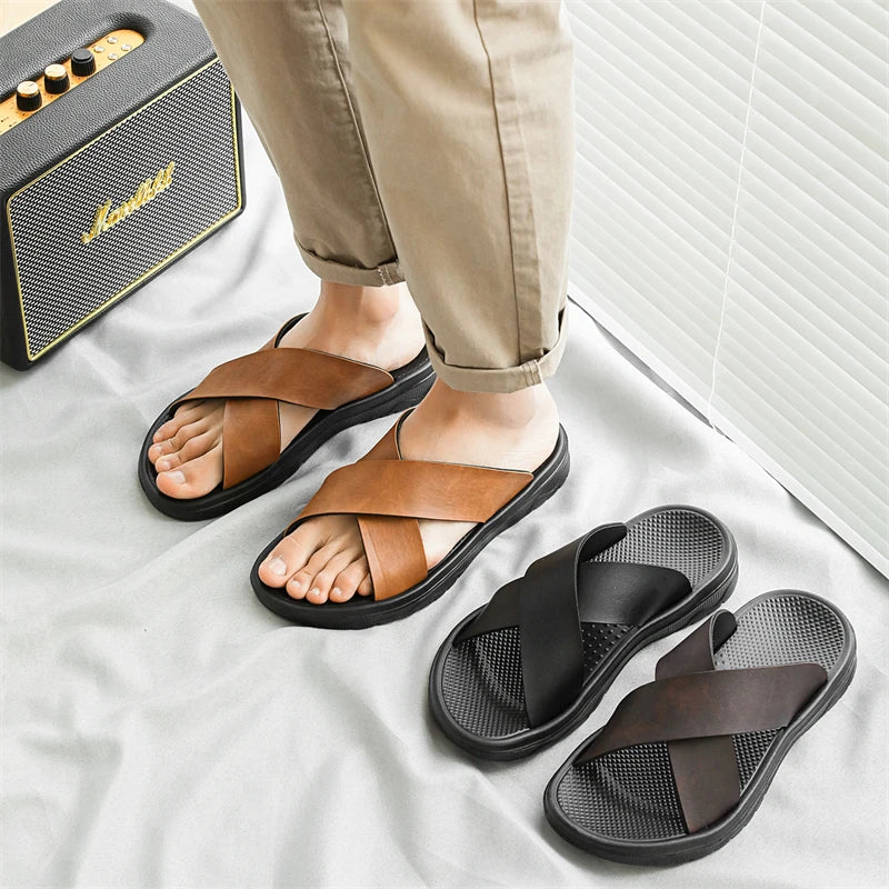 LETCOMFIT Men's Non-Slip Beach Slides & Outdoor Sandals Men's Beach Slides PRIMED
