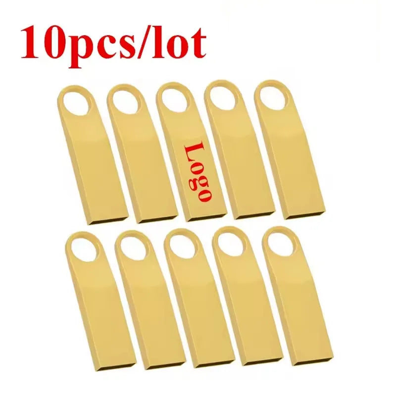 10-Pack Metal USB Flash Drives 4GB–64GB | Waterproof Pen Drives USB Flash Drive PRIMED