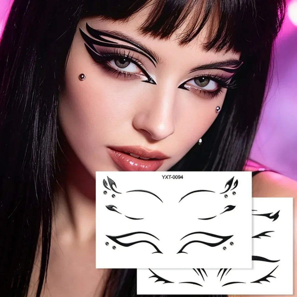 Gothic Metallic Eye Corner Temporary Tattoo Stickers | Cosplay Face Tattoo Stickers PRIMED