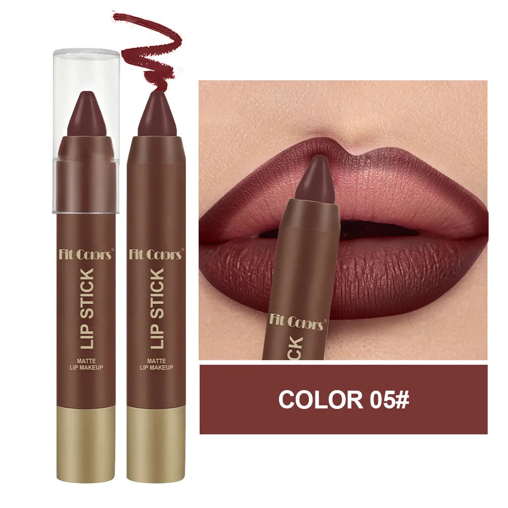 Fit Colors Matte Lip Liner Crayon – Waterproof Chocolate Brown Matte Lip Liner PRIMED 05-1pc