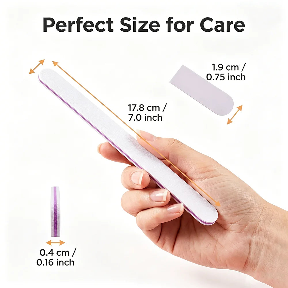 Washable Double-Sided Nail Files 1/3/5 Pack – Buffer & Manicure Nail File Buffer PRIMED