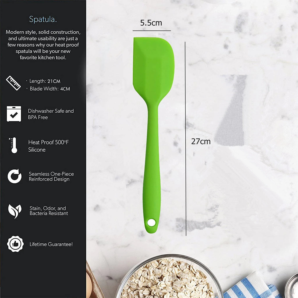 LMETJMA 27cm Silicone Spatula – Heat-Resistant Baking Scraper Silicone Baking Spatula PRIMED
