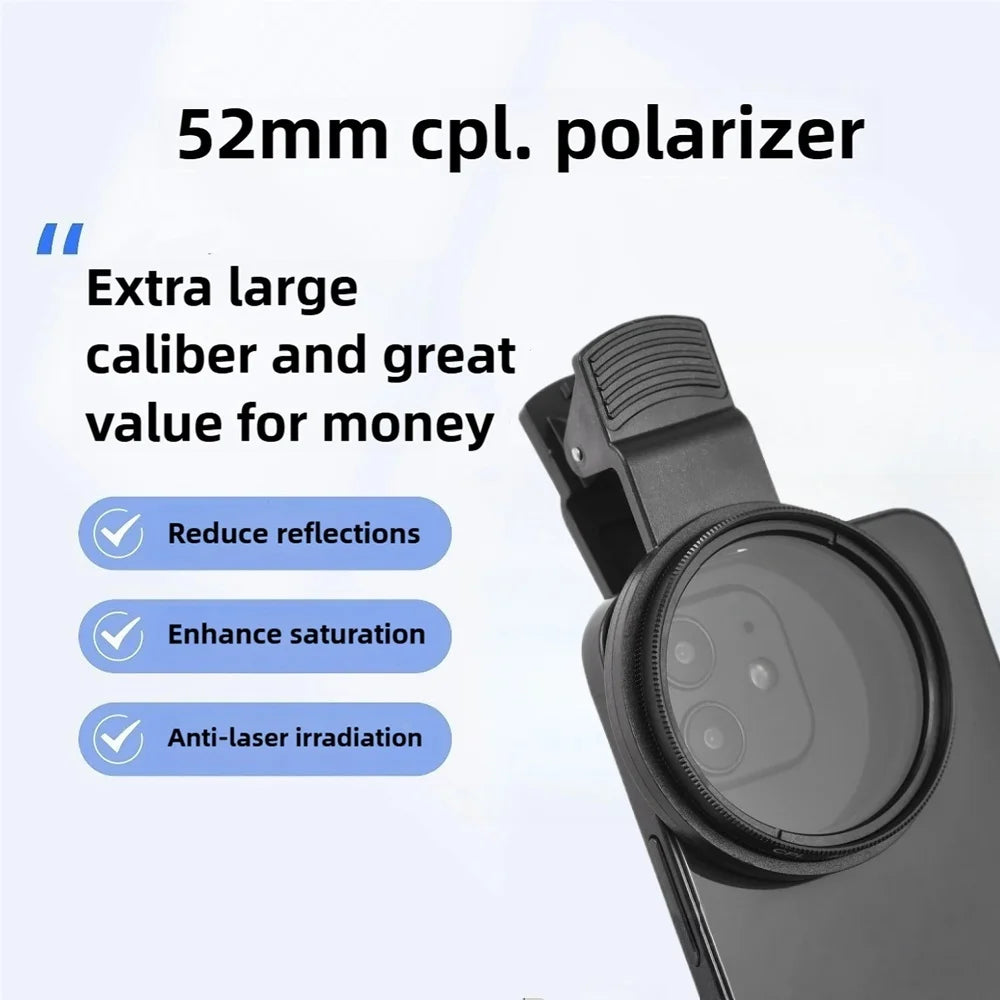 52mm CPL Filter Clip-On Lens for Smartphones | Maerknon Phone Camera Filter PRIMED