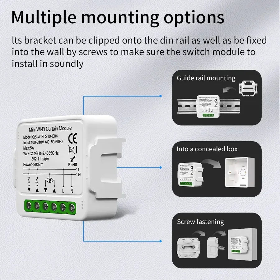 Tuya WiFi Zigbee Smart Curtain Switch Module | Alexa Google Smart Curtain Switch PRIMED