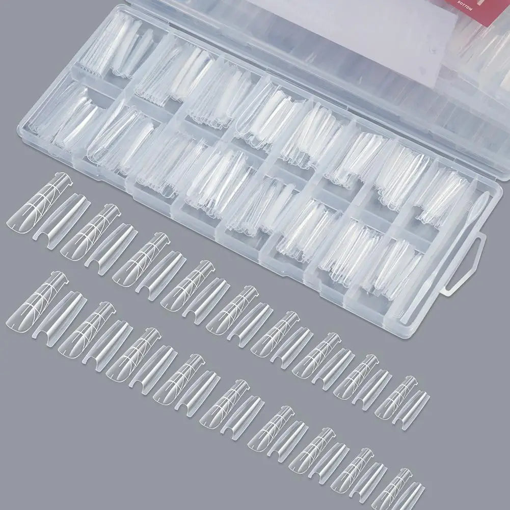 256Pcs Dual Form Nail Tips – Full Cover Nail Extension System Nail Extension Tips PRIMED