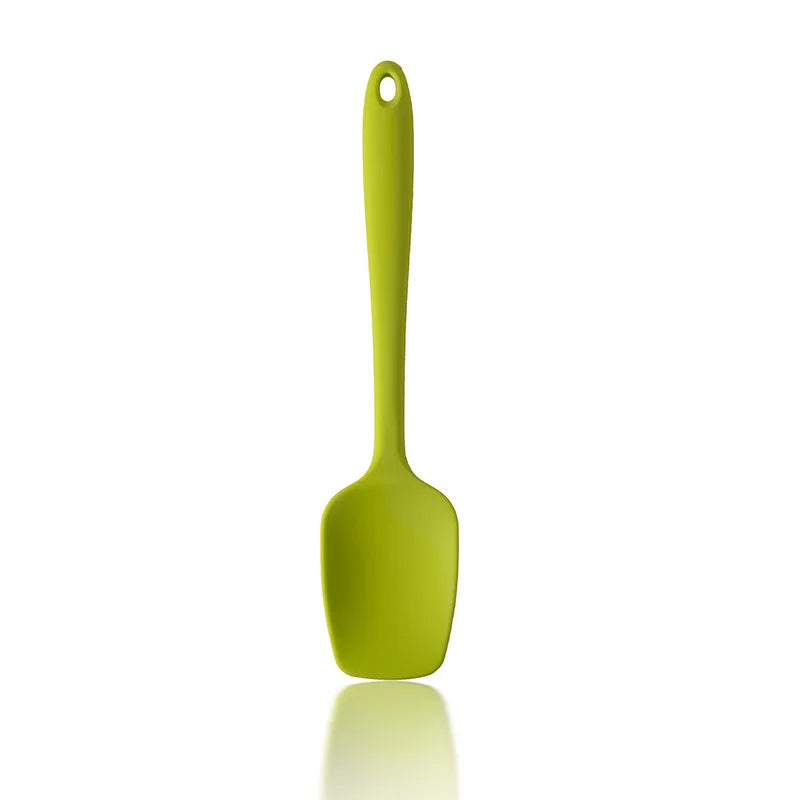 LMETJMA 28cm Silicone Spoonula – Heat-Resistant Flexible Spatula Silicone Spatula PRIMED green
