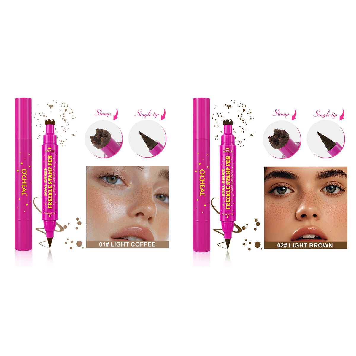 BOSUYA Dual-Ended Waterproof Faux Freckle Pen | Dotting Tool