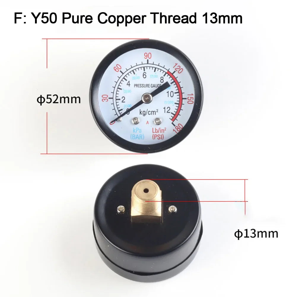 Y40/Y50 Pressure Gauge 0–180 PSI | Air, Gas, Water & Fuel
