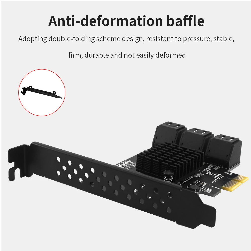 TISHRIC PCIe SATA Expansion Card 1X 4X – 2 to 10 Port SATA 3.0 SATA Expansion Card PRIMED