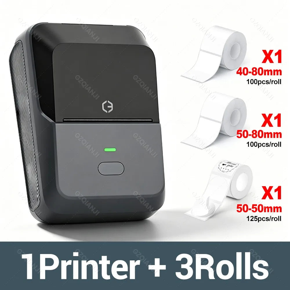 P2 Mini Bluetooth Thermal Label Printer – Barcode & Food Labels Thermal Label Printer PRIMED P2 Add 3Rolls Mix1