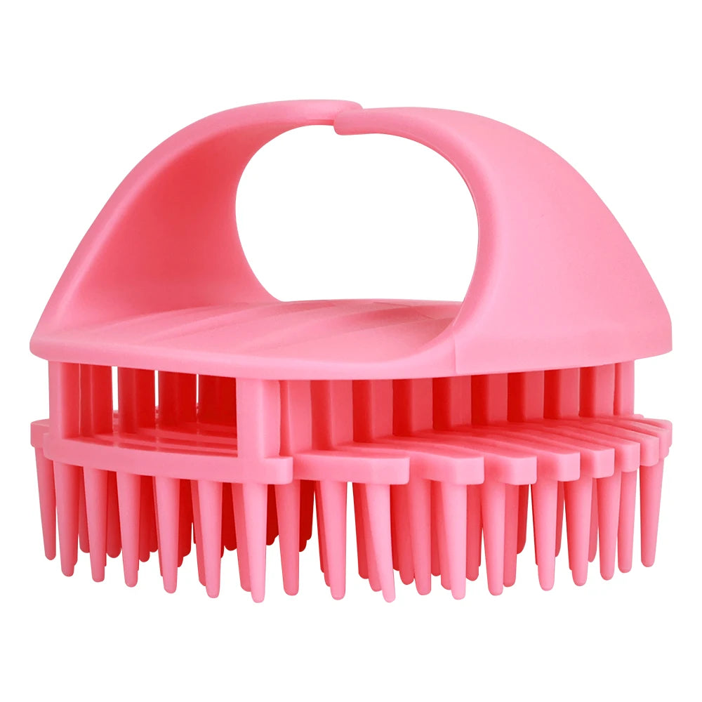 Silicone Scalp Massager Arch Handle – Detangling Comb Scalp Massager Comb PRIMED red