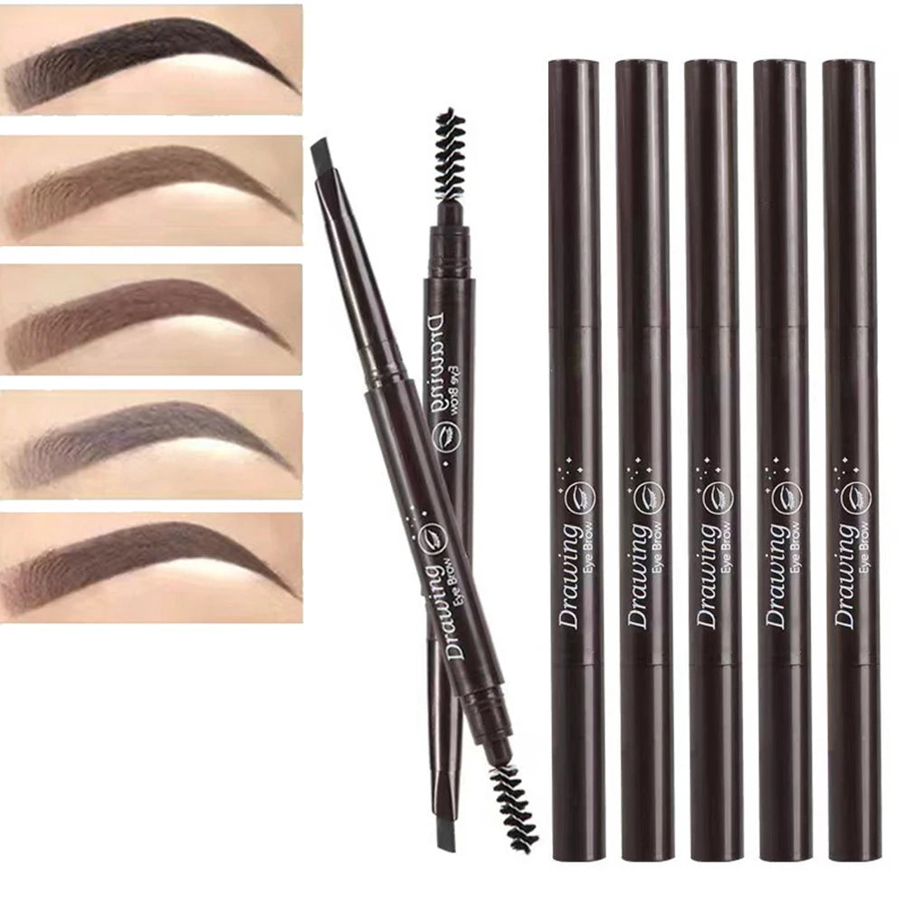Waterproof Taupe Eyebrow Pencil – Fine Tip & Spoolie Brush