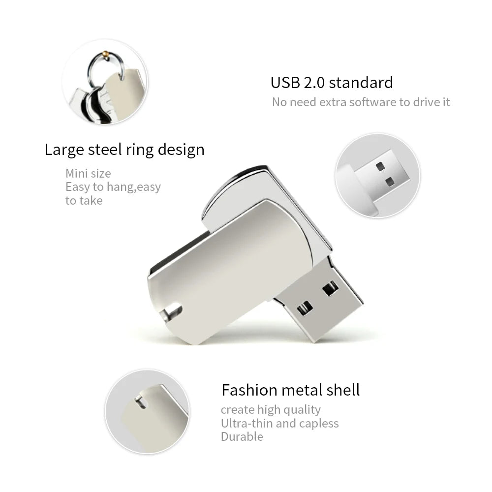 Z-Suit Metal Rotating USB 3.0 Flash Drive 16–128GB Pen Drive
