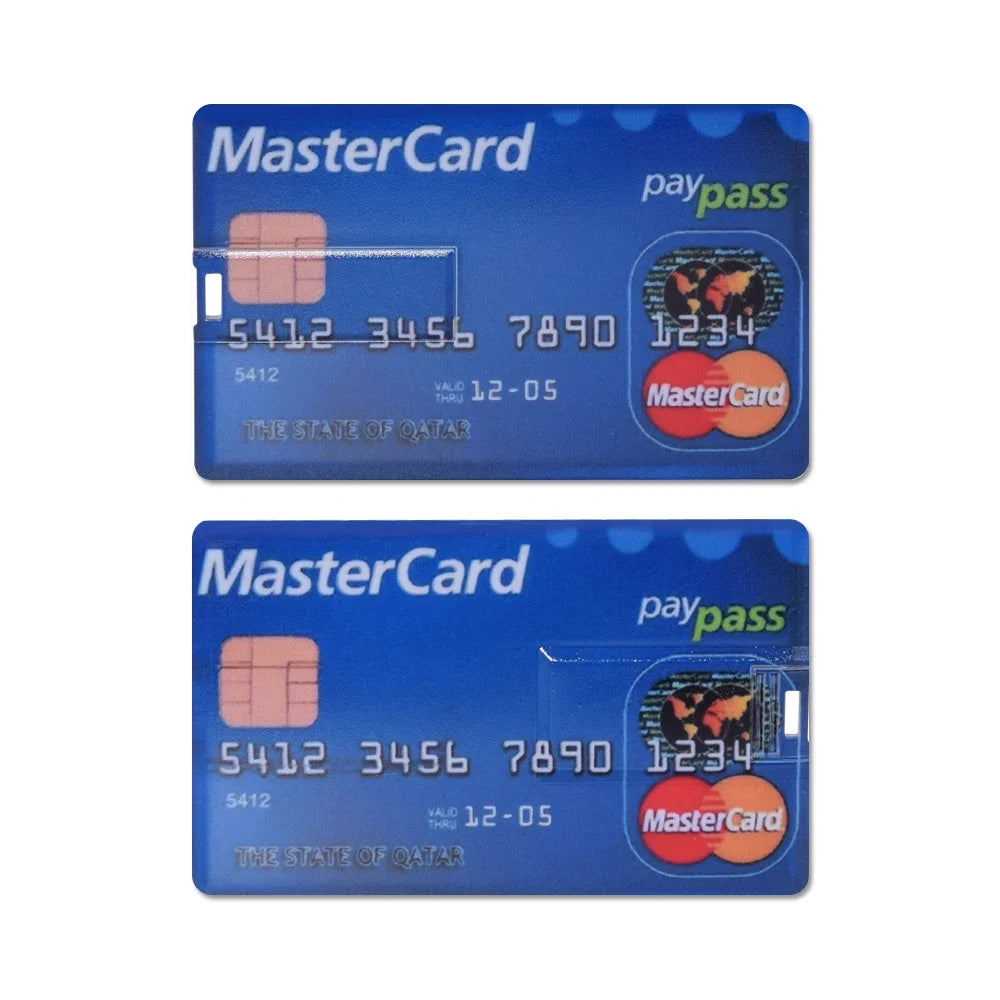 Credit Card USB Flash Drive 4–64GB | Waterproof Metal Memory Stick USB Flash Drive PRIMED 128 GB Style 17