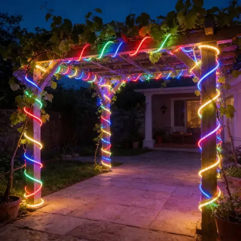 Solar Rope String Lights – 8 Modes Outdoor Waterproof LED Tube Solar String Lights PRIMED