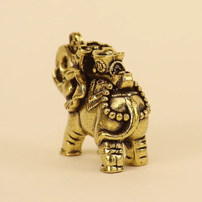 Brass Elephant Mini Figurine – Lucky Desk & Home Décor
