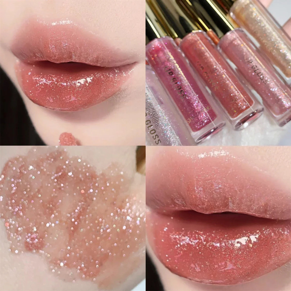 Pearl Diamond Glitter Lip Gloss – Moisturizing Plumping Tint Glitter Lip Gloss PRIMED